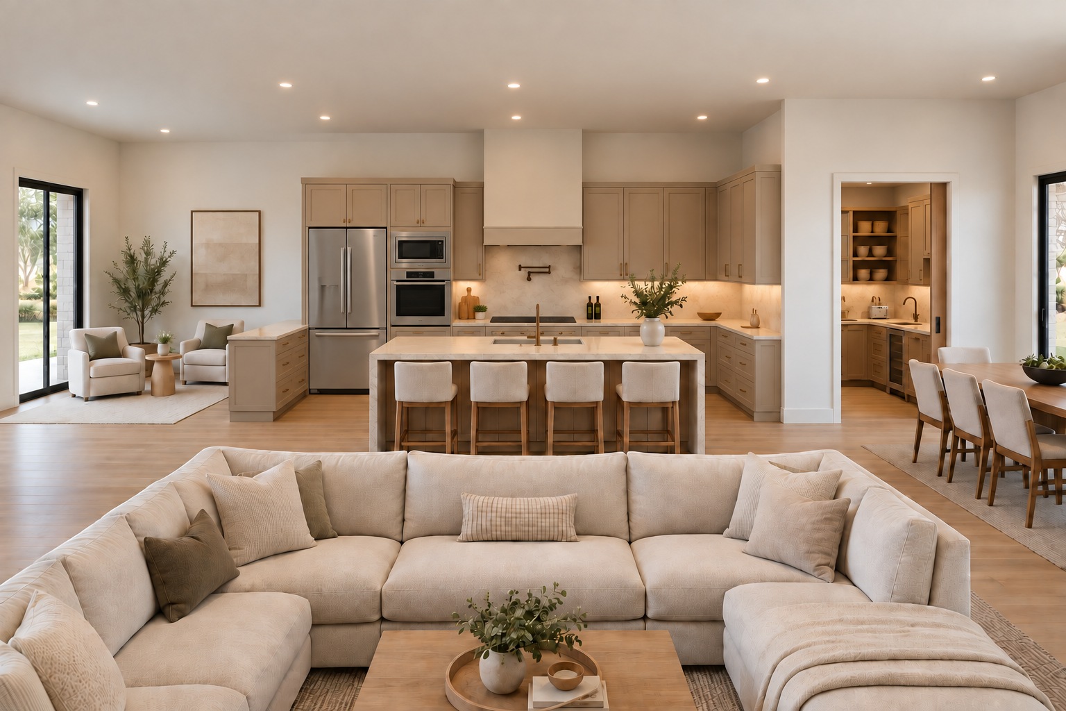 Open kitchen with appliances
